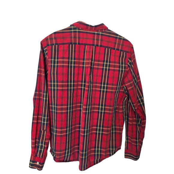 Abercrombie & Fitch Men's Red Plaid Button Up Long Sleeve Preppy Shirt XL - Picture 3 of 9